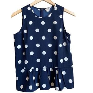 J. Crew Polka Dot Peplum Top Size 0